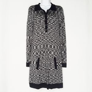 MISSONI FOR TARGET Marled Green Black Mix Print Sweater Long Sleeve Dress Small